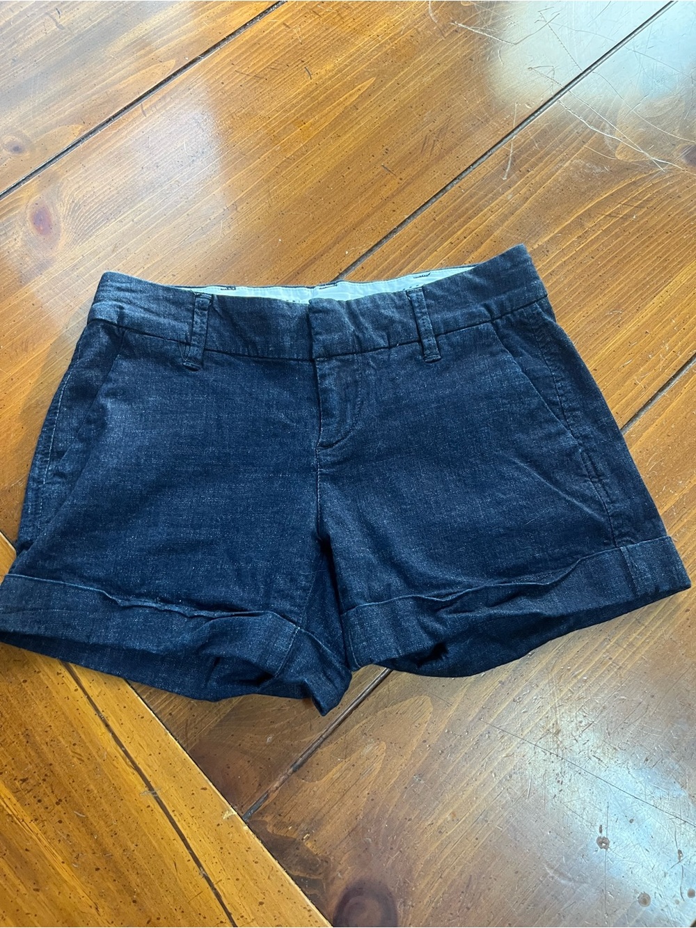 Dear John Hampton Dark Indigo Denim Shorts 25 EUC Coastal Grandma Summer Chino